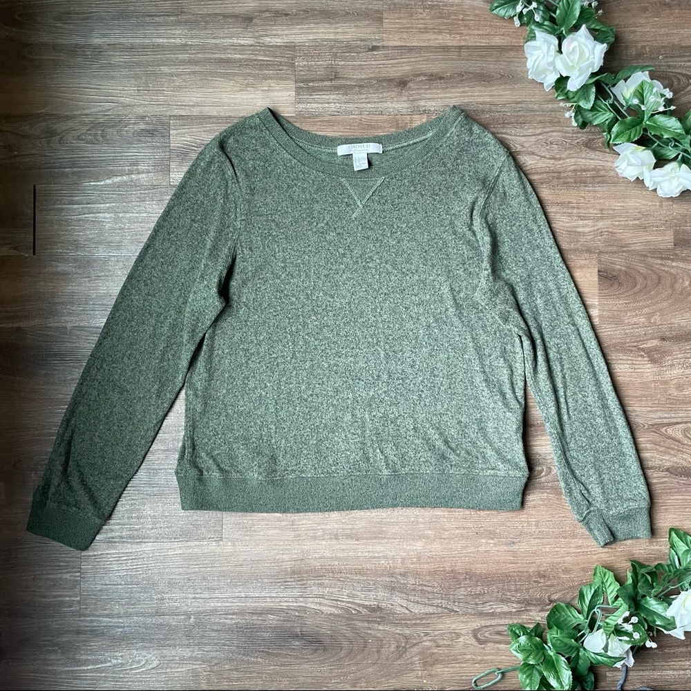 Forever 21 Long Sleeve Green Shirt